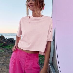 FREE PEOPLE FP MOVEMENT Inspire Tee Pink Berry Medium EUC